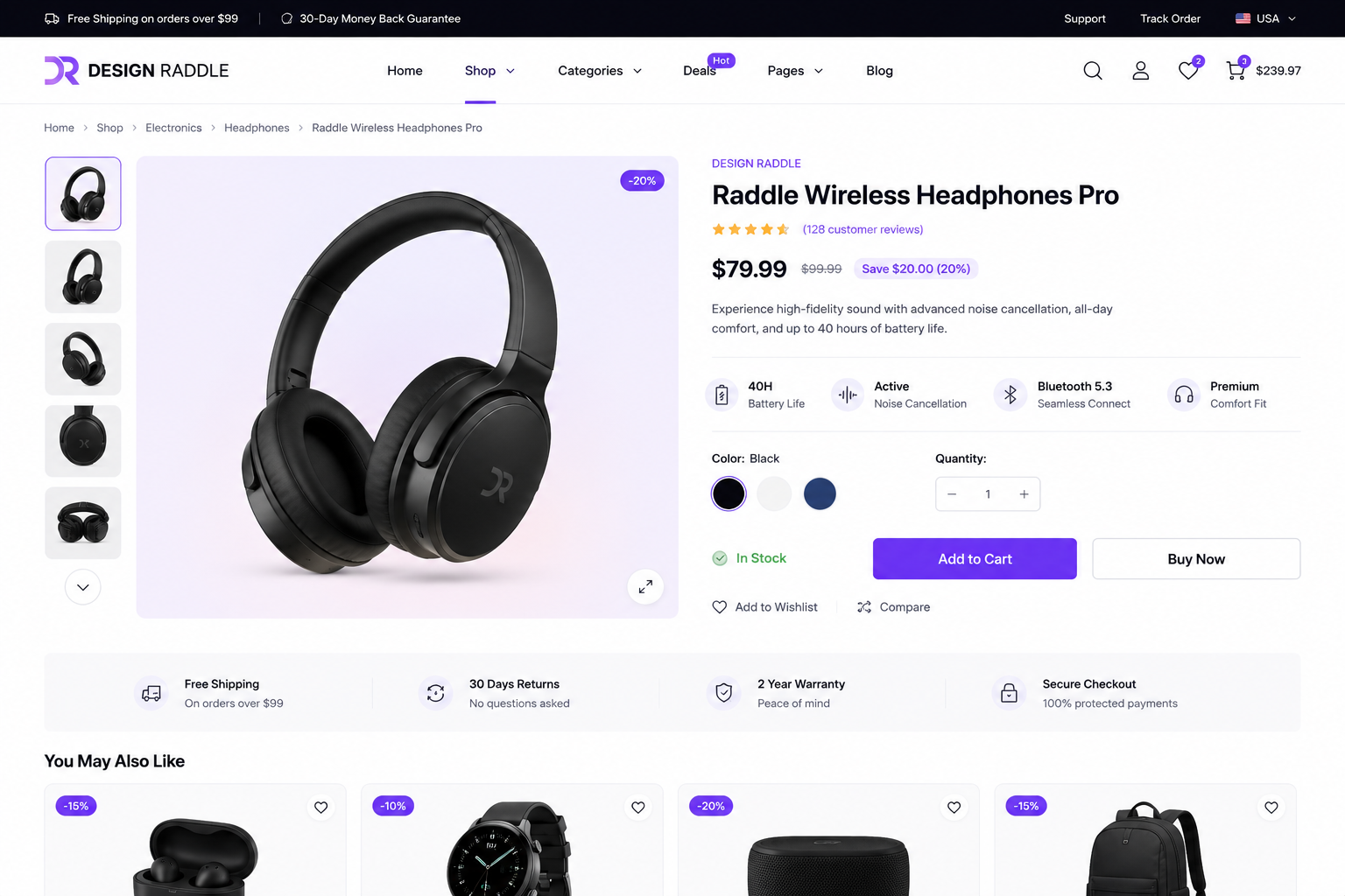 WooCommerce product page design preview