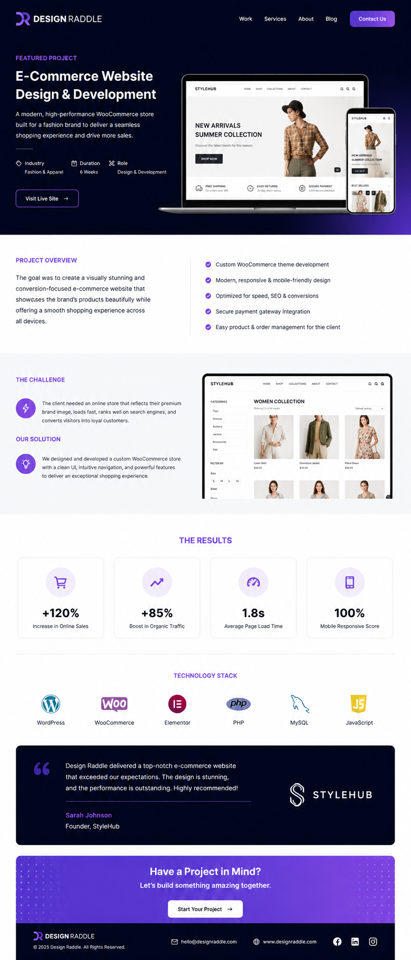 Featured project case study by Design Raddle