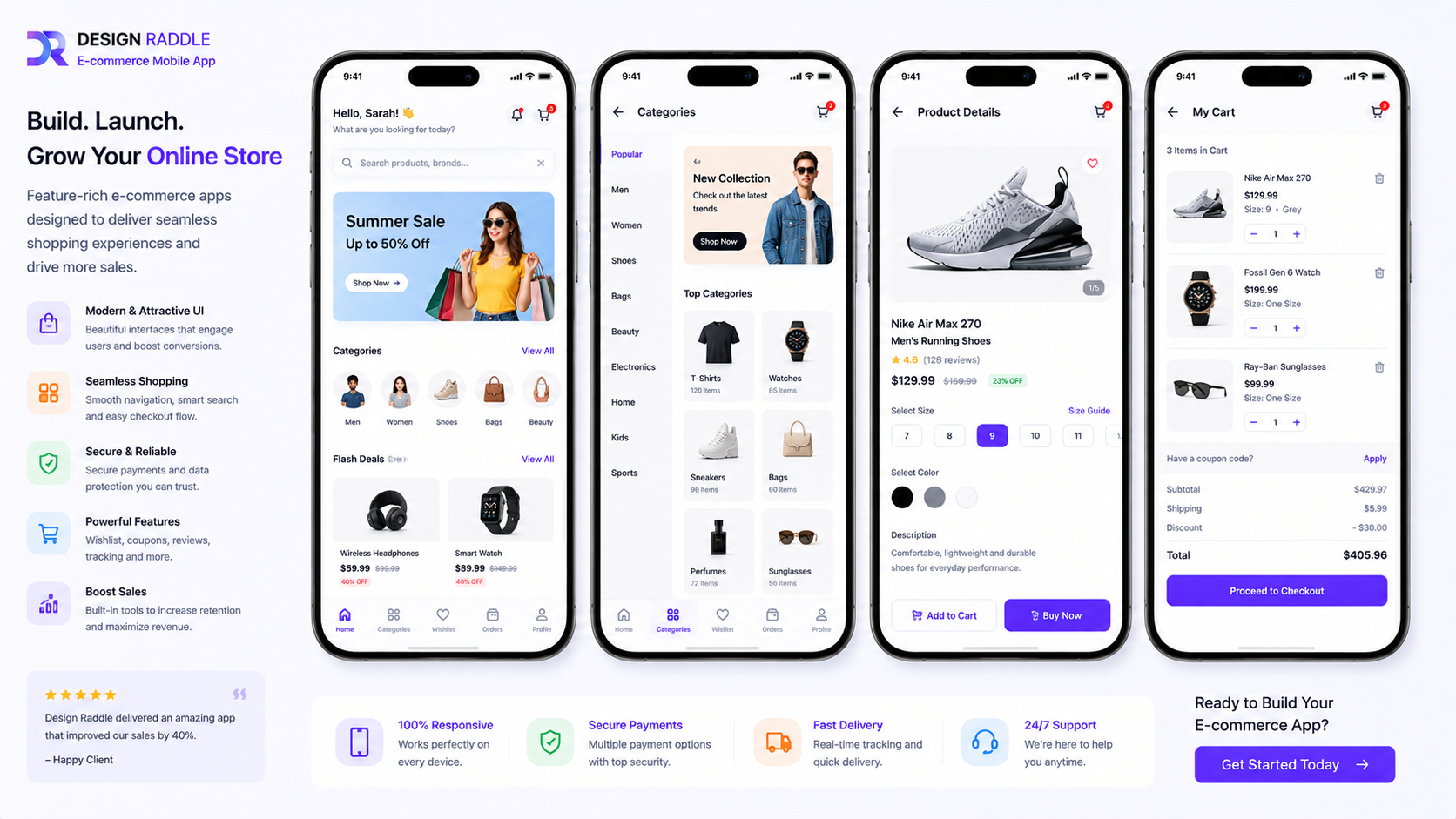 E-commerce mobile app development preview